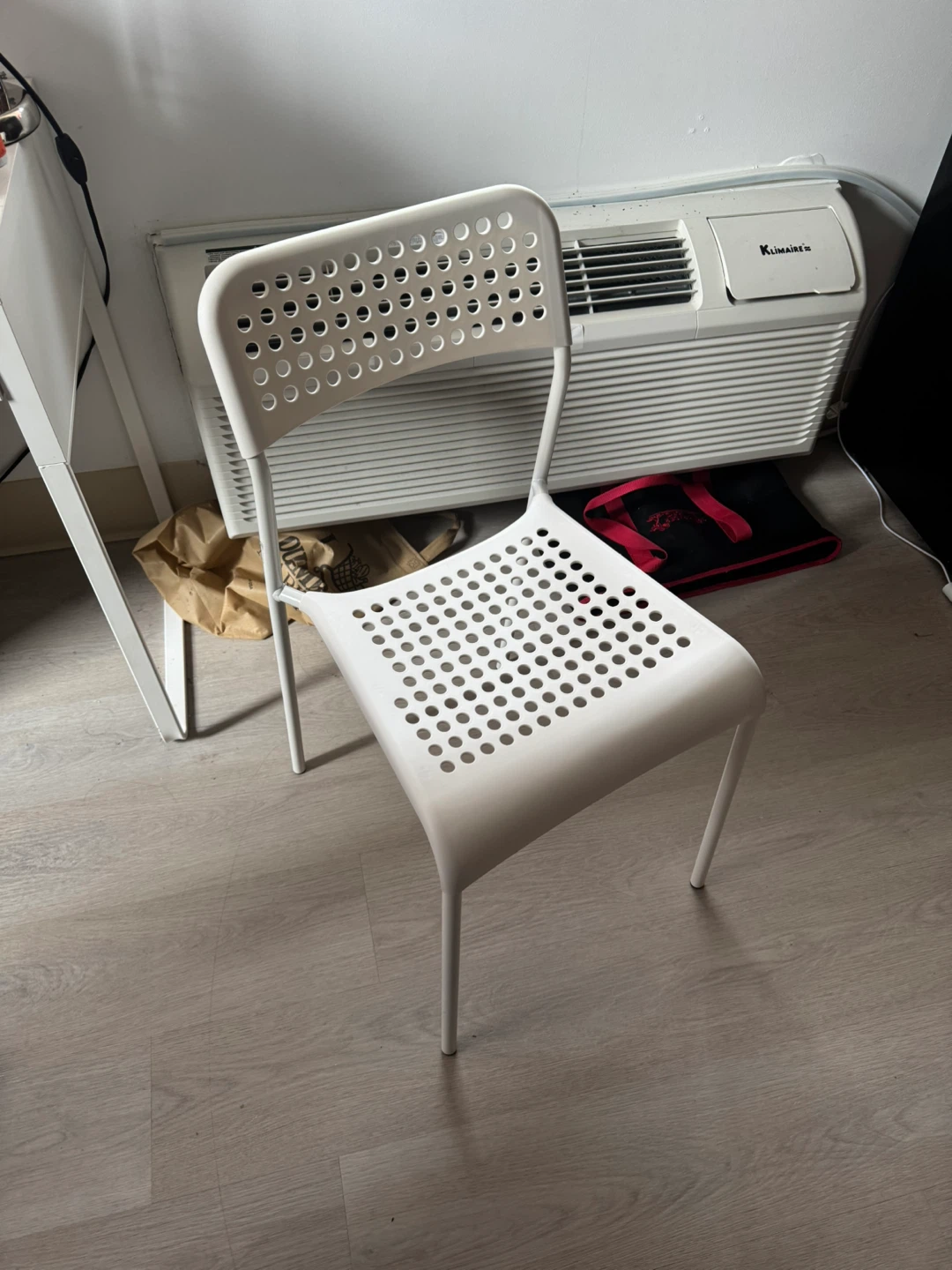 White IKEA ADDE Stool