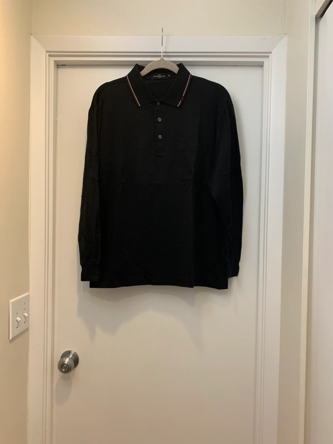 Balenciaga Paris Long Sleeve Polo Shirt Size 4