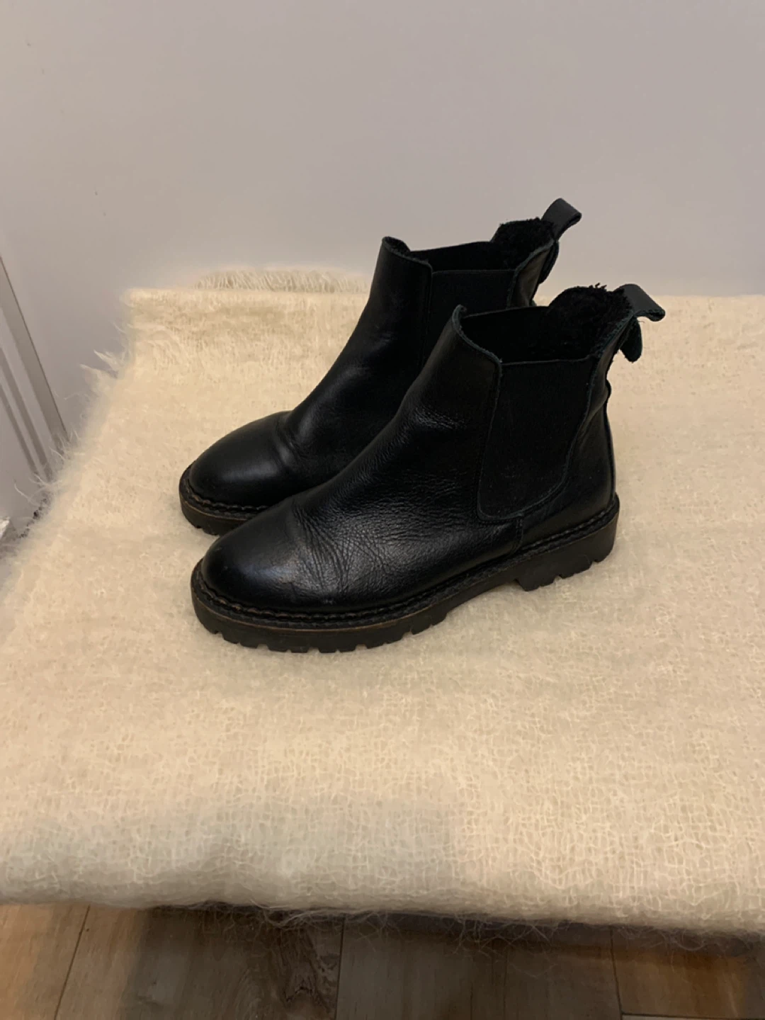 Black Leather Chelsea Boots