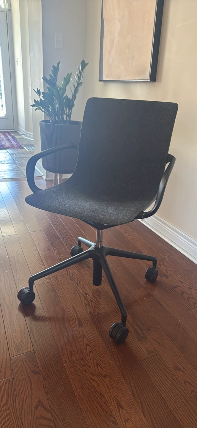 Dark Grey Fabric Office Chair with Wheels