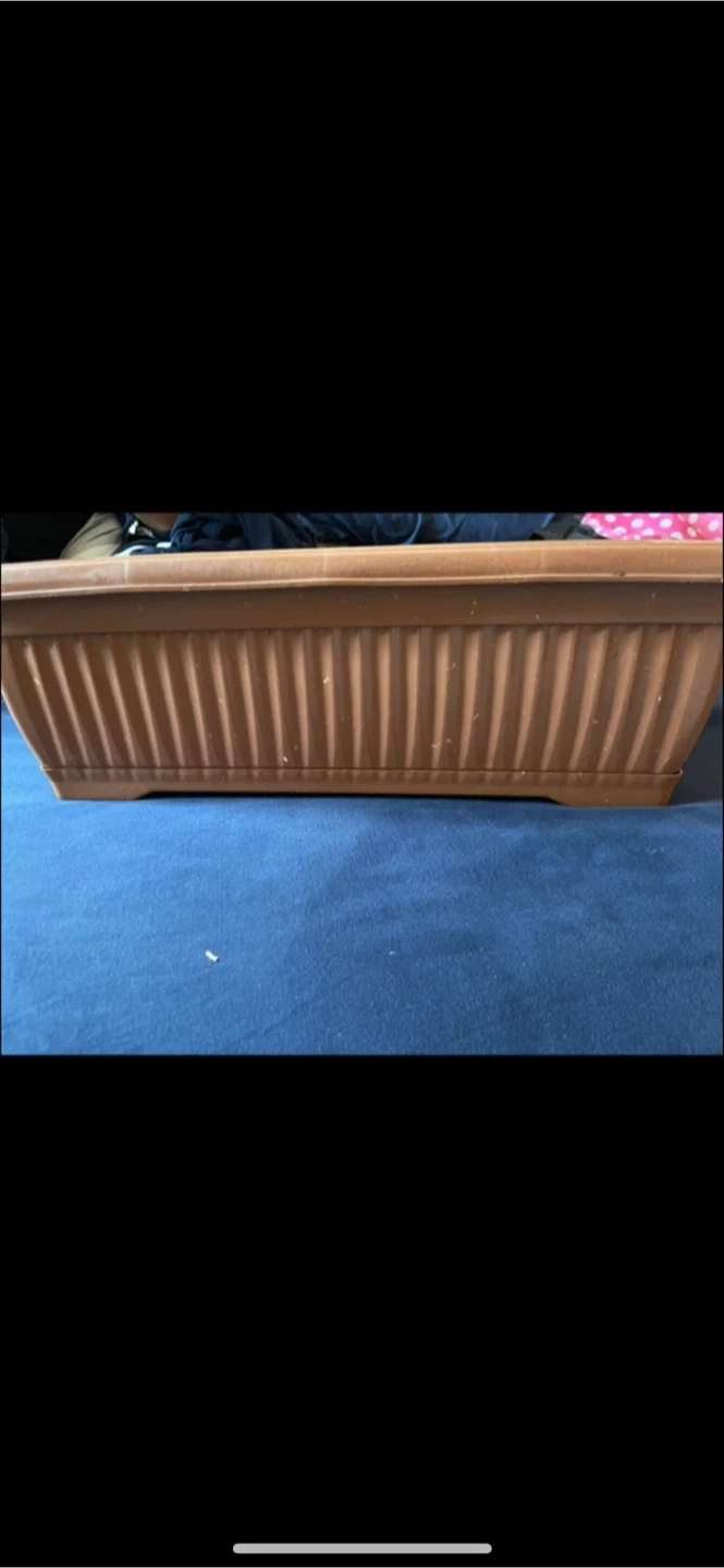 Brown Rectangular Plastic Planter Pot