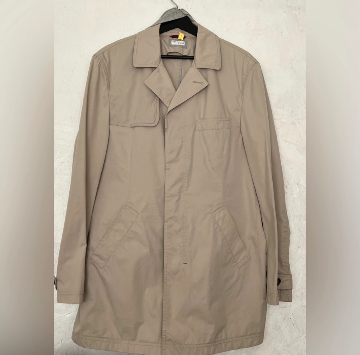 Brunello Cucinelli Tan Trench Coat (Sz L / Euro 52) - photo 2