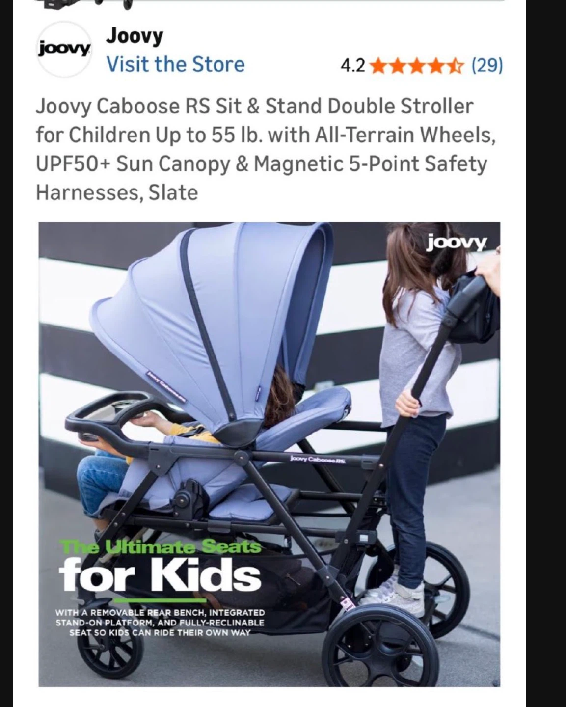 Joovy Caboose RS Sit & Stand Double Stroller - photo 4