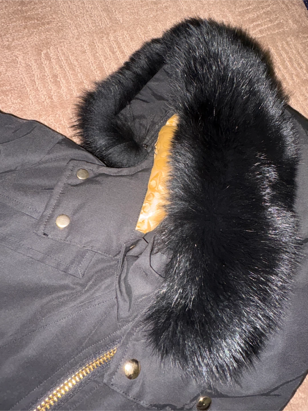 Moose Knuckles Black Down Filled Bomber Jacket with Fur Hood - photo 3