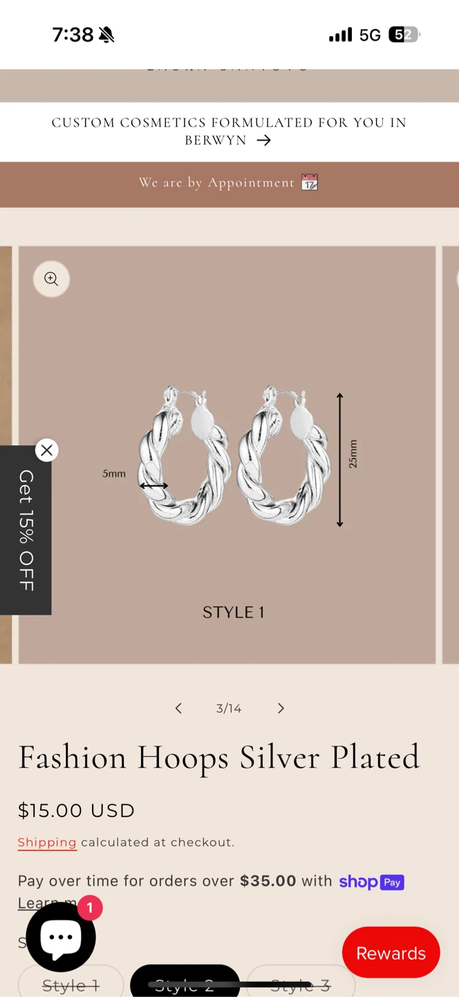 Fashion Hoops Silver Plated Earrings