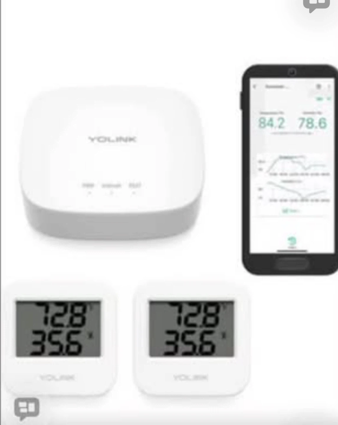 YoLink Temperature & Humidity Monitor Sensors (2-Pack)