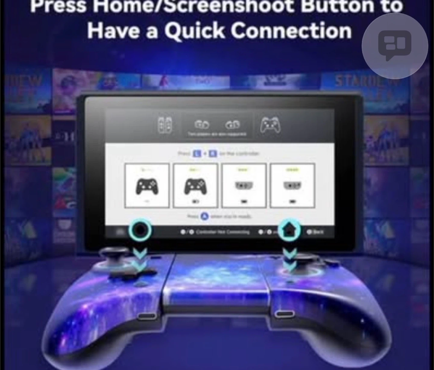 Nintendo Switch Grip Controller - Galaxy Design - photo 4