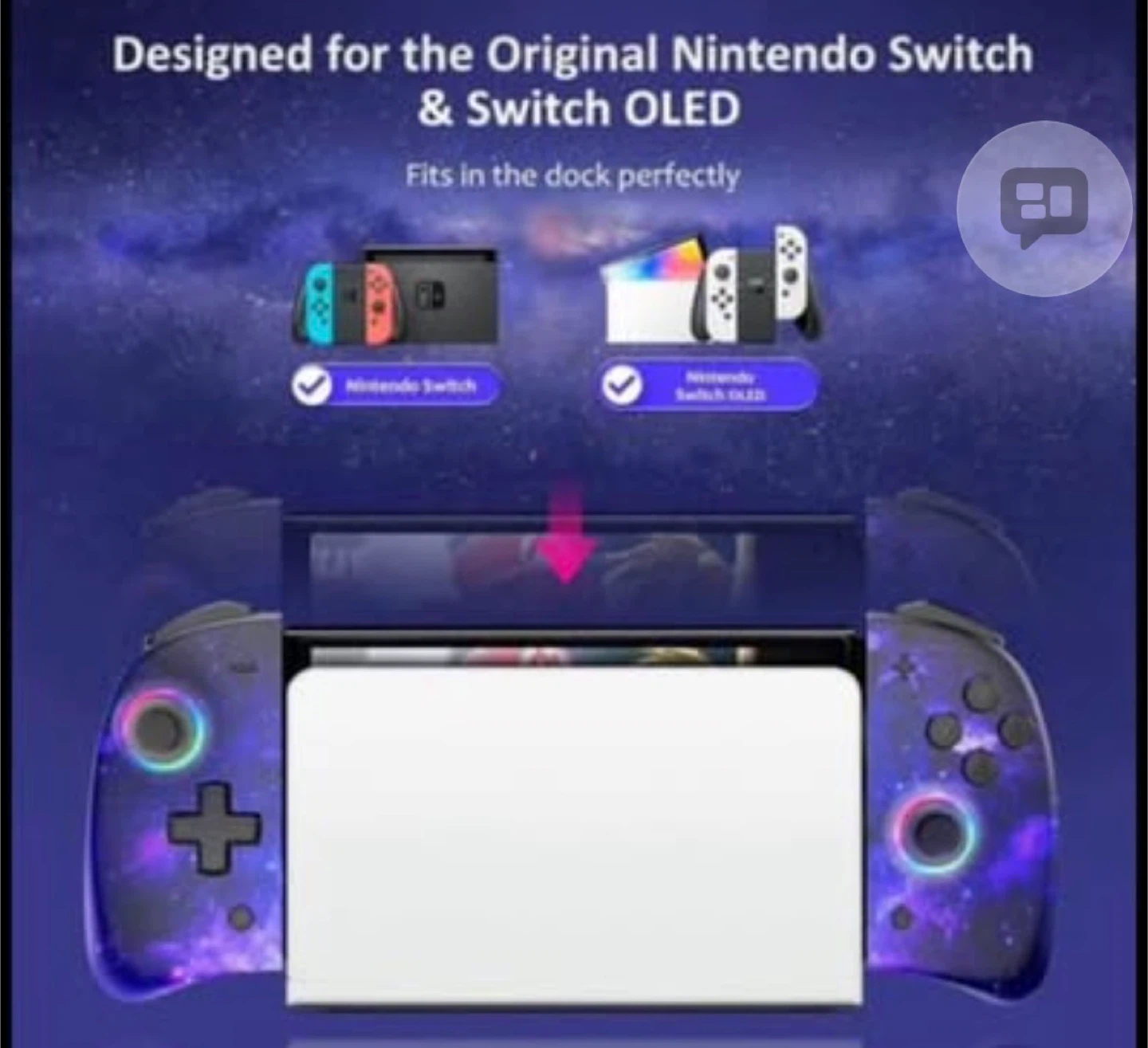Nintendo Switch Grip Controller - Galaxy Design