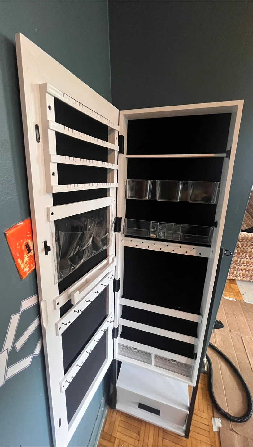 White Jewelry Armoire with Mirror - photo 2