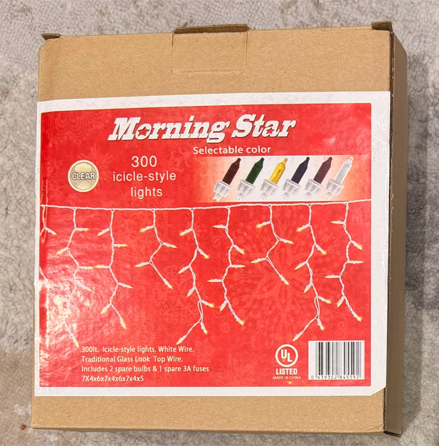 Morning Star 300 Icicle String Lights - White