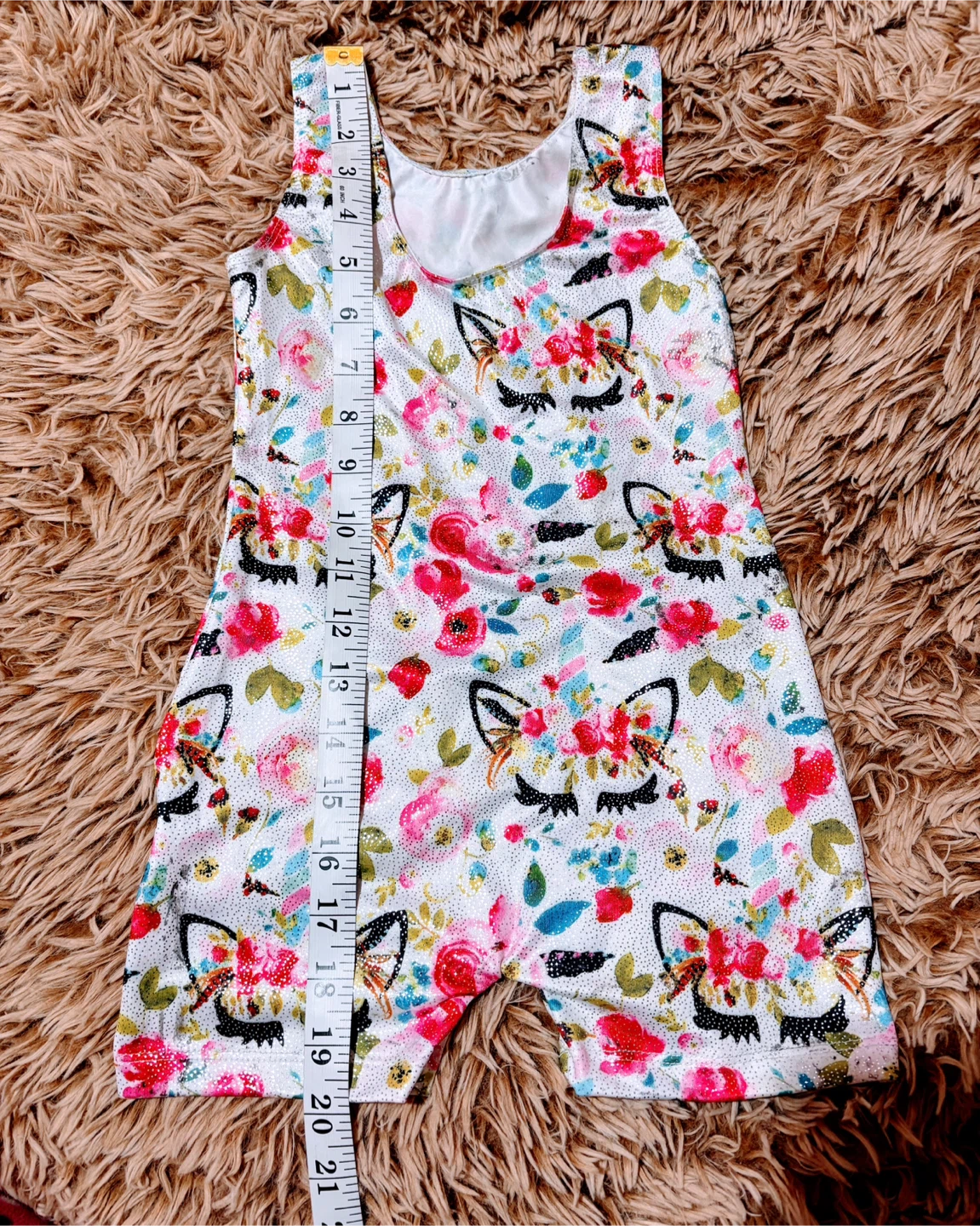 Girls' Size 110 Unicorn Floral Leotard