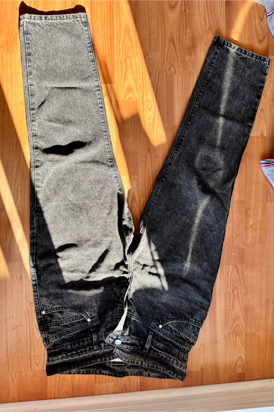 Mango High-Waist grey Acid WashJean size 10| straight leg jeans - photo 3