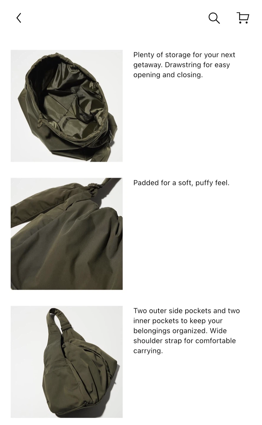 UNIQLO soft shoulder bag - black - photo 4