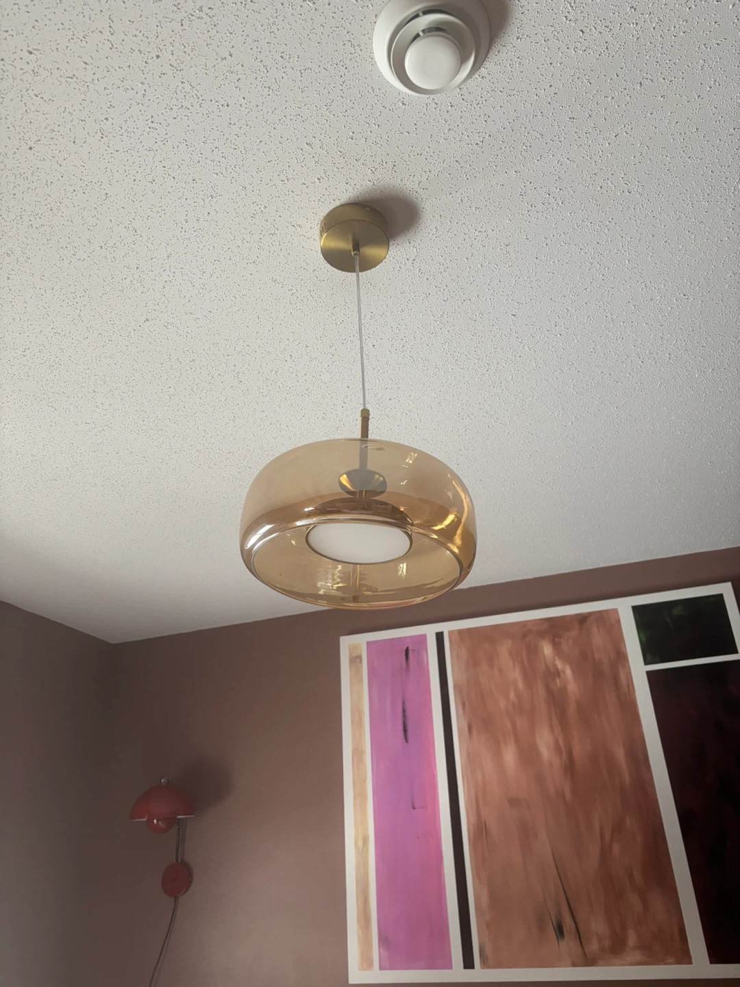 Amber Glass Pendant Light Fixture - photo 2