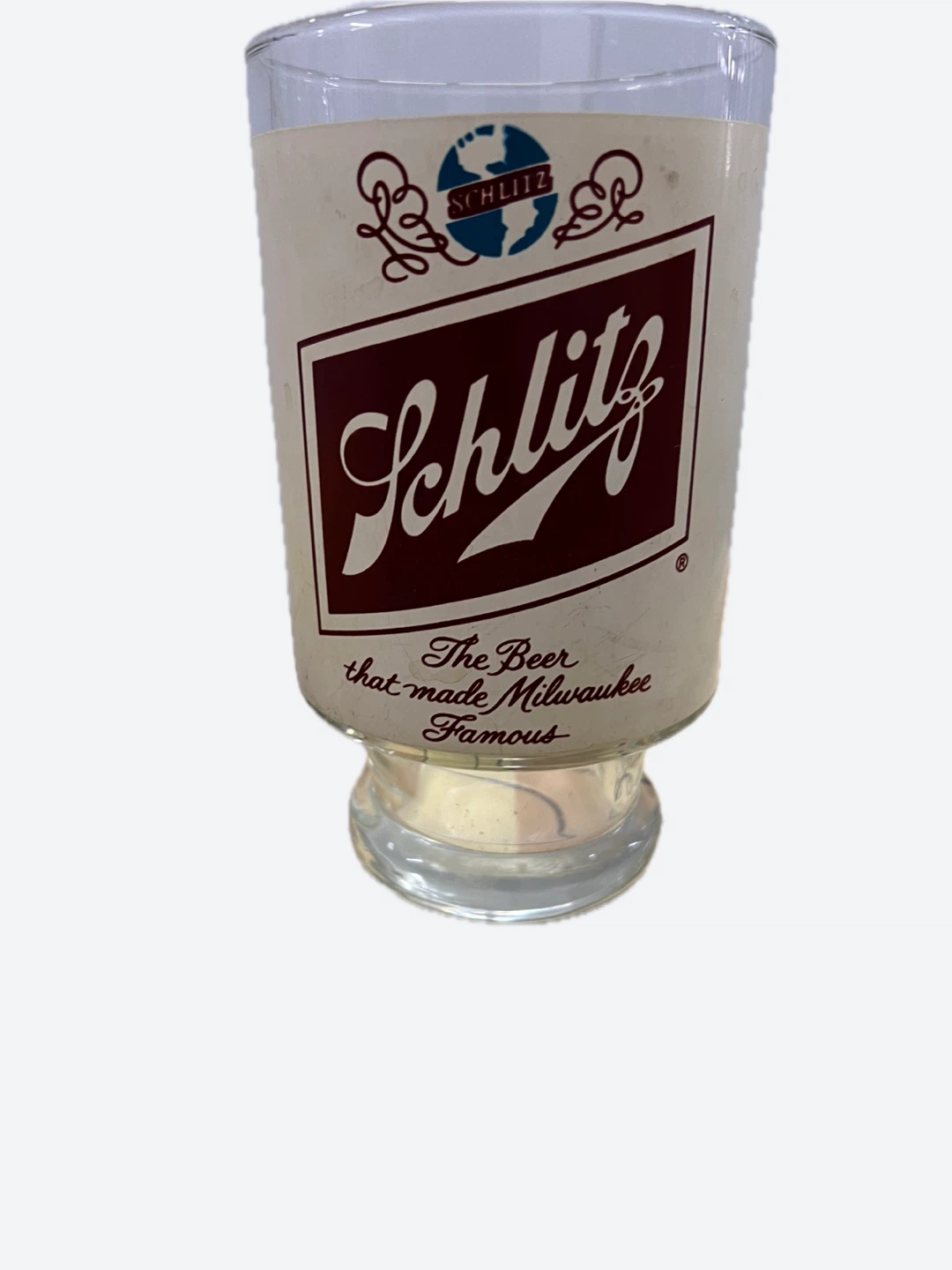 Schlitz Beer Glass "The Beer That Made Milwaukee Famous"