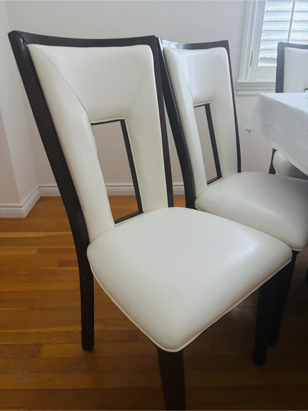 White Faux Leather Dining Chairs (Set of 6)