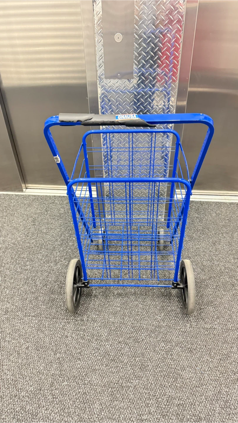 Blue Rolling Shopping Cart - photo 2