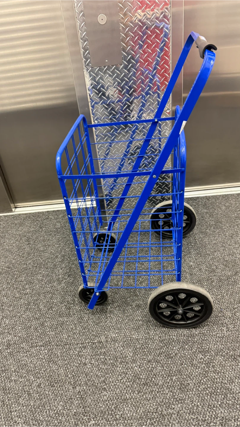 Blue Rolling Shopping Cart - photo 3