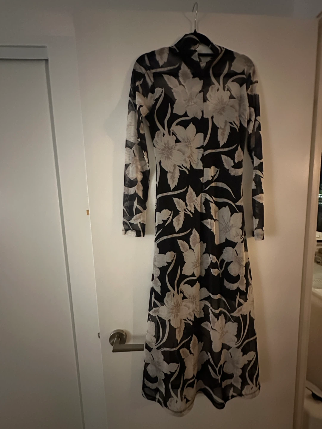 All saints-Sheer Floral Print Long Sleeve Dress - photo 3