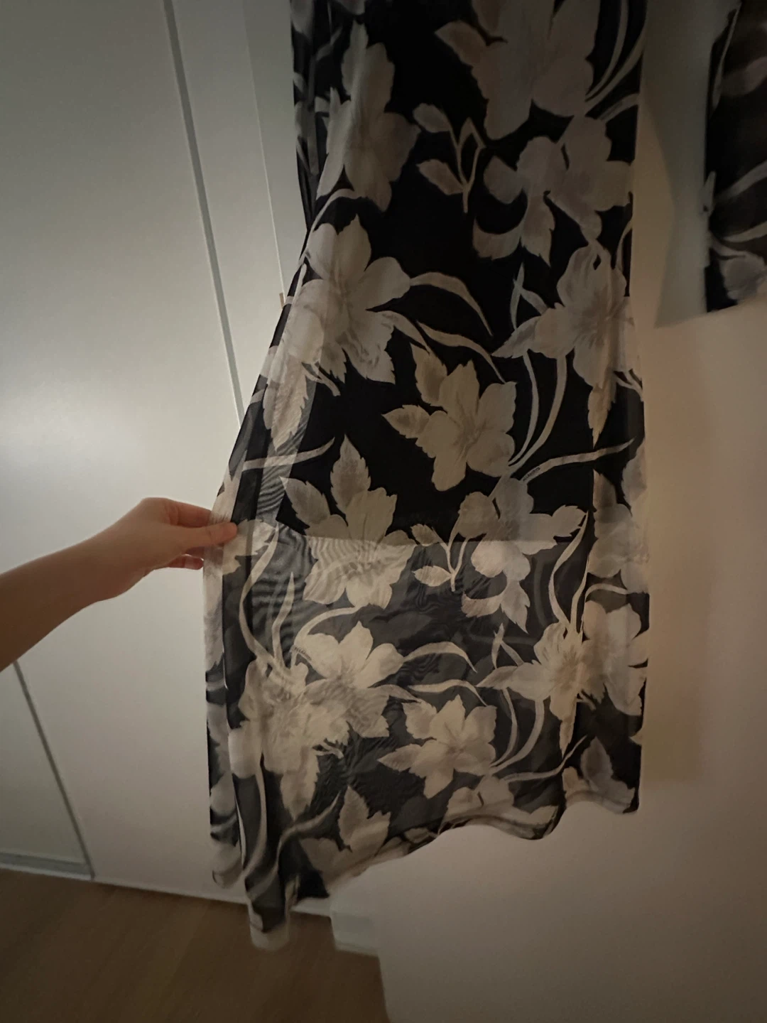 All saints-Sheer Floral Print Long Sleeve Dress - photo 2