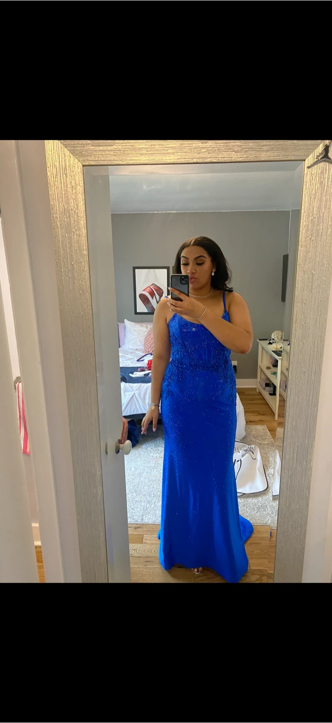 Sherri hill prom Royal Blue Beaded Formal prom Dress - photo 2