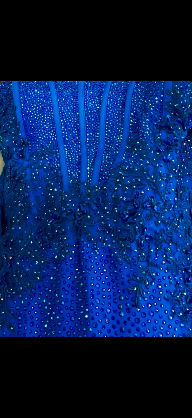 Sherri hill prom Royal Blue Beaded Formal prom Dress