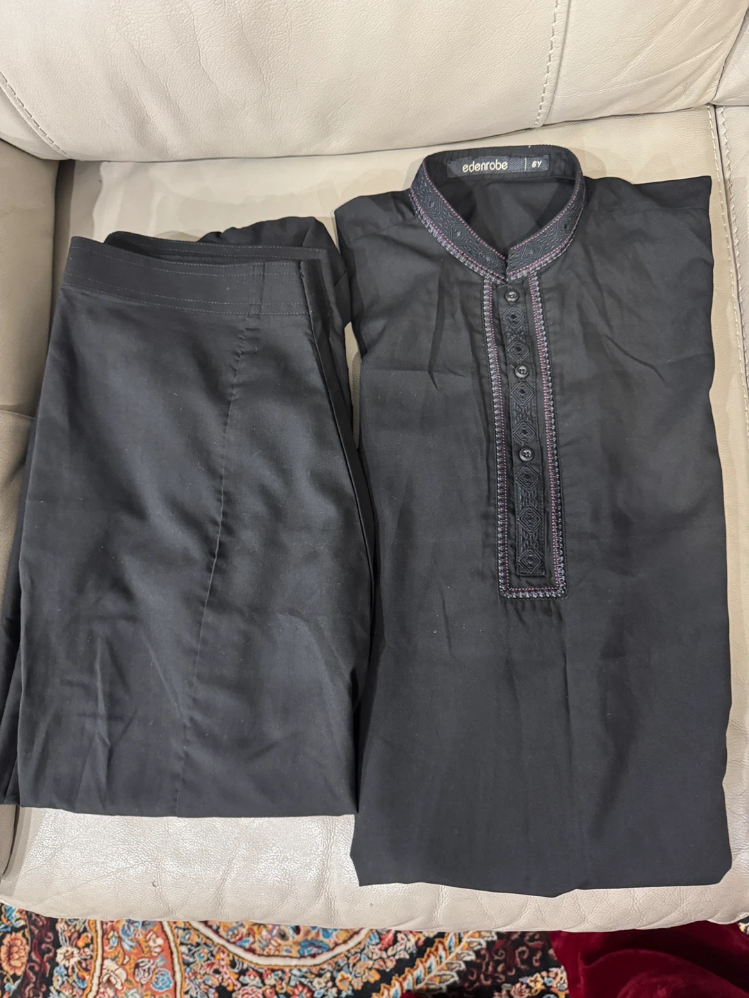 Edenrobe Black Kameez Shalwar Boys Size 6Y
