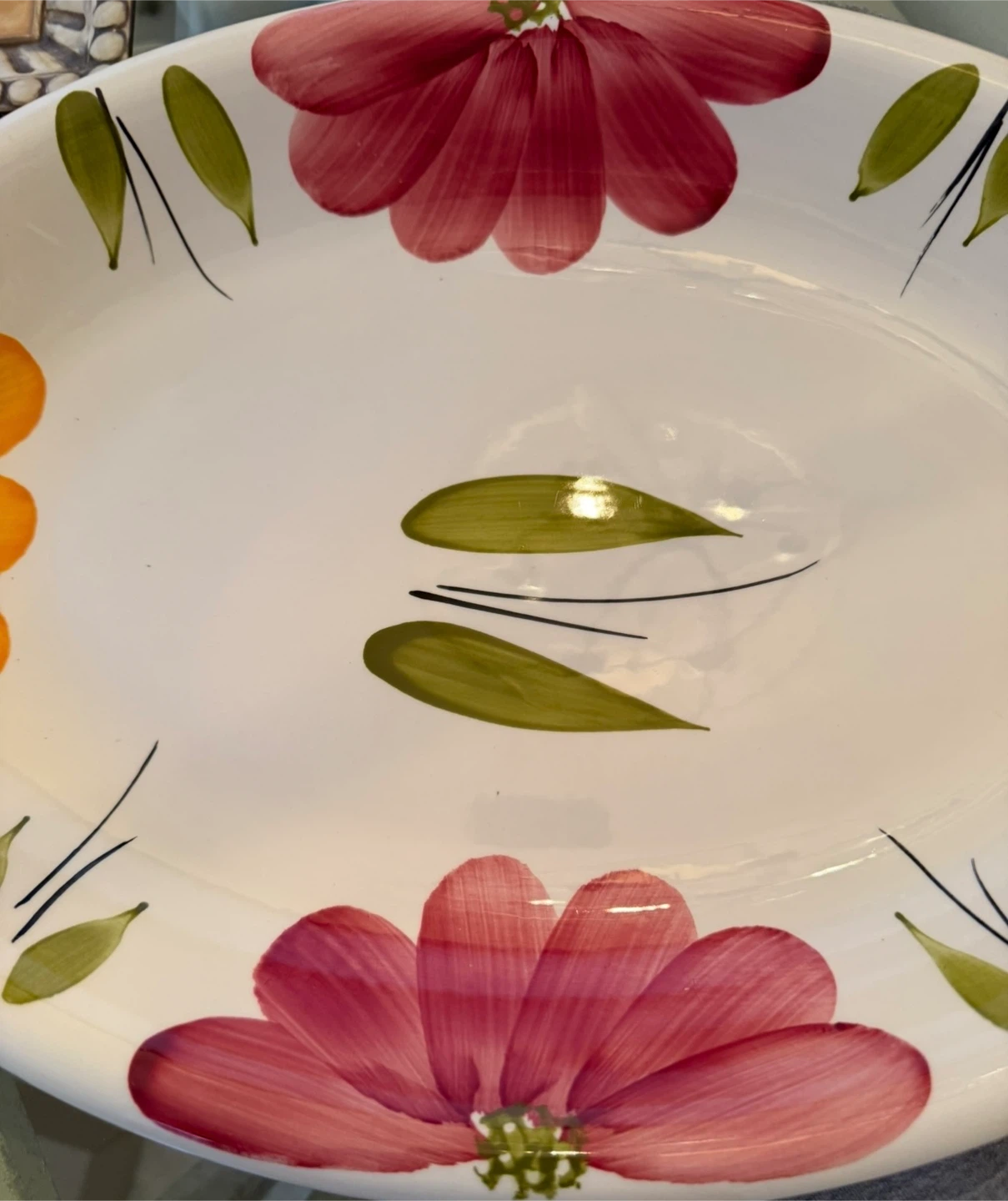 Made in Italy Oval Serving Platter Floral Design - photo 3