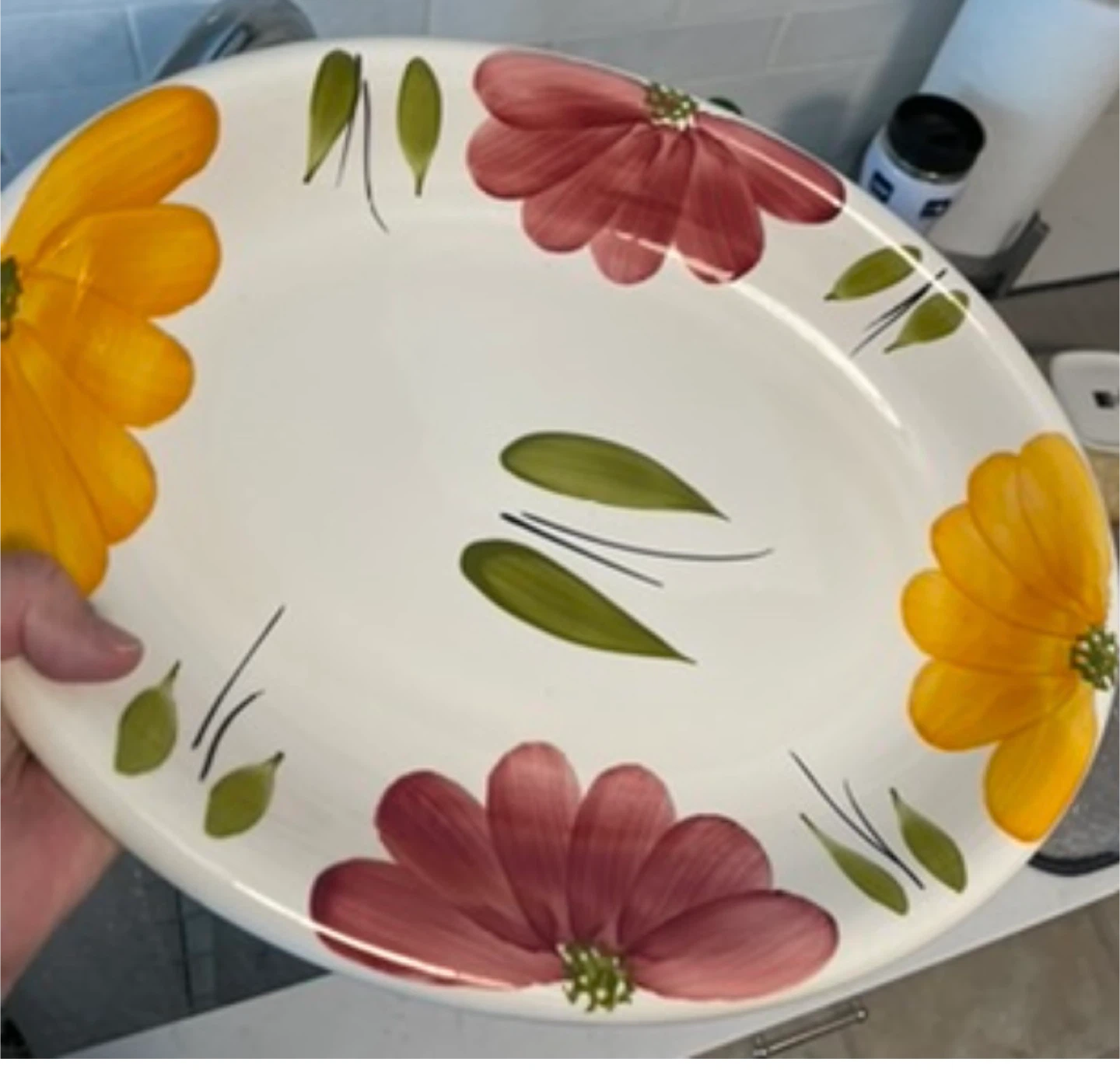 Made in Italy Oval Serving Platter Floral Design - photo 2