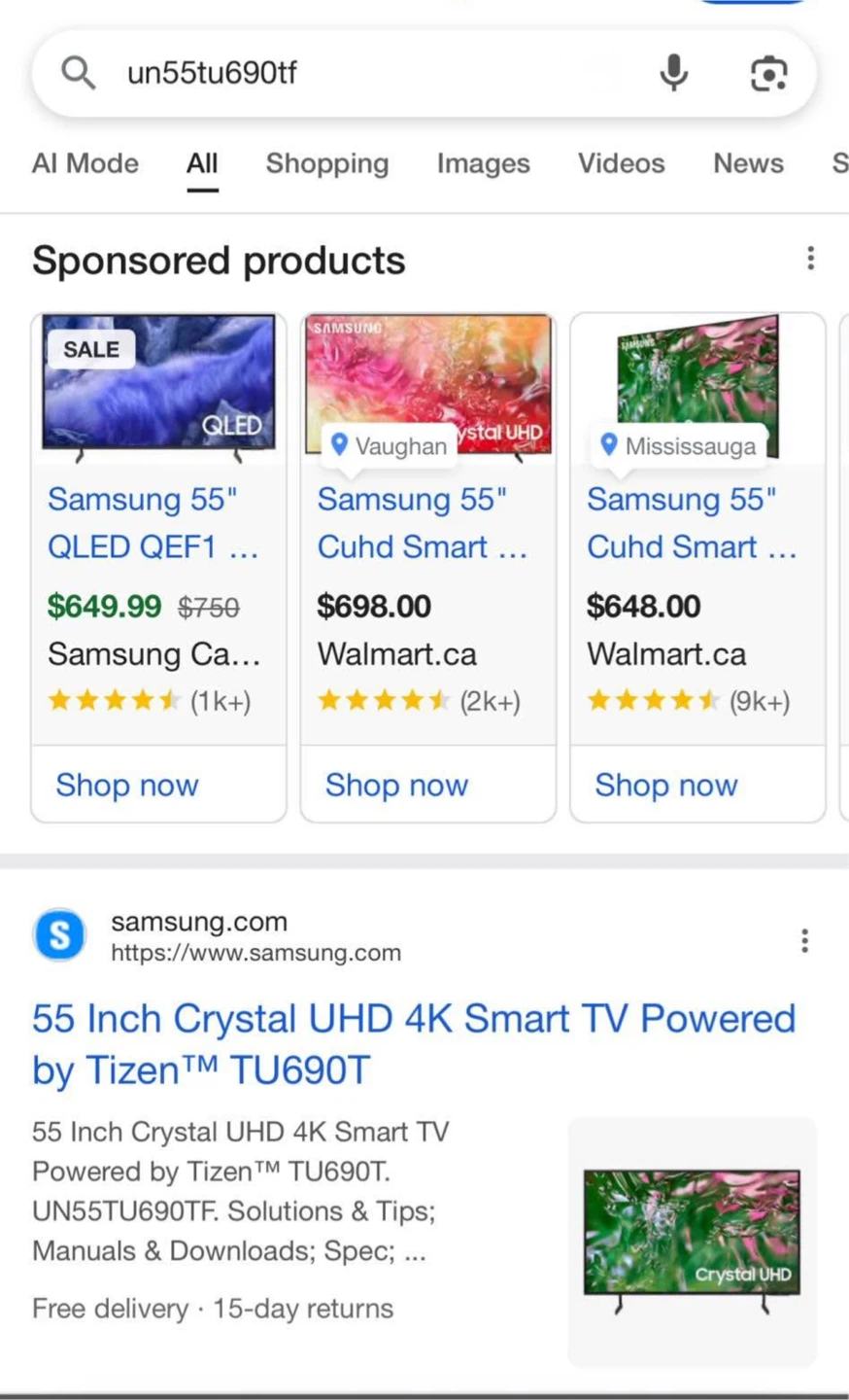 Samsung 55" Crystal UHD 4K Smart TV TU690T - photo 3