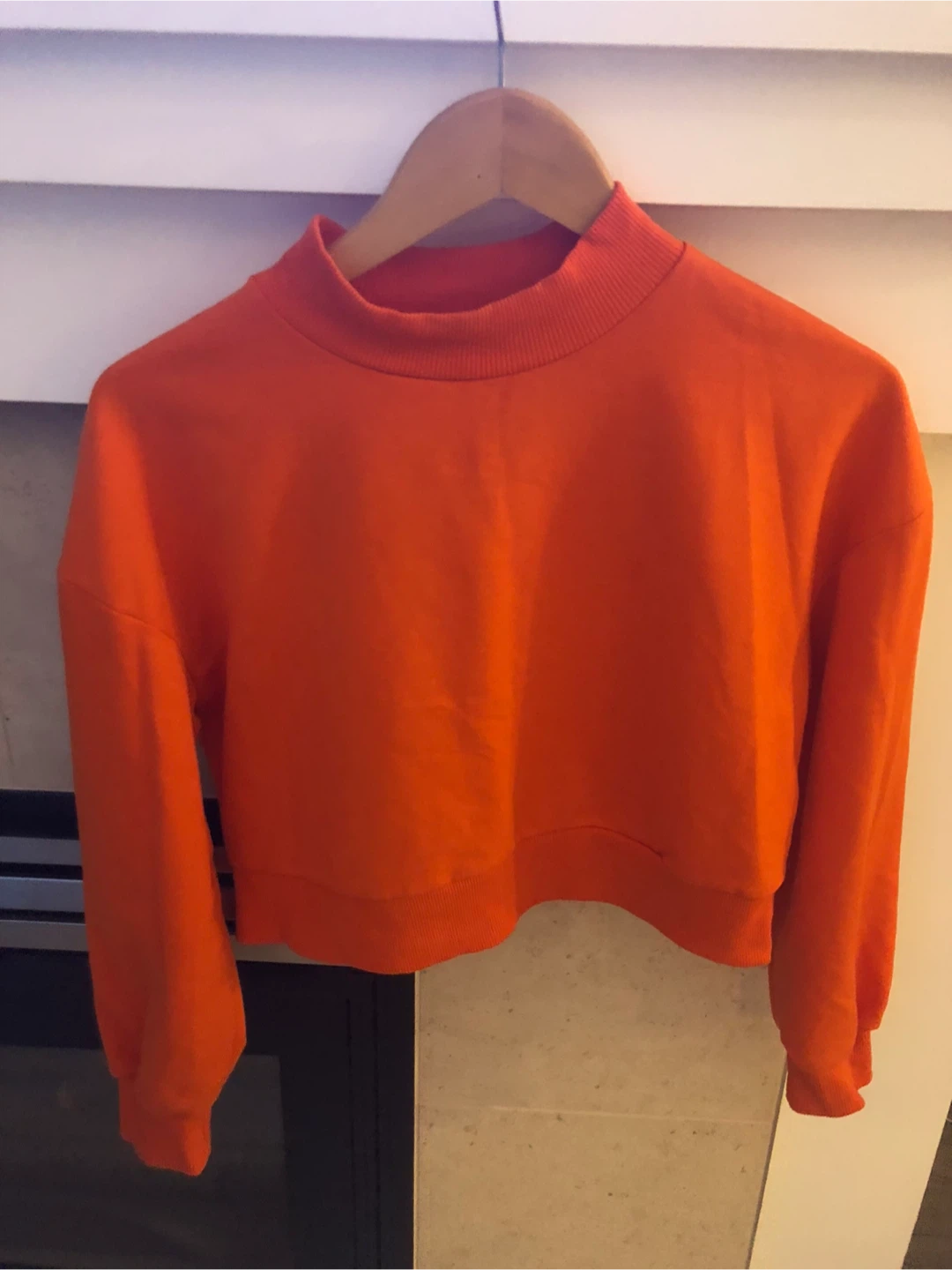 Fabulous Barrels & Oil Orange Cropped Mock Neck Sweatshirt - photo 3
