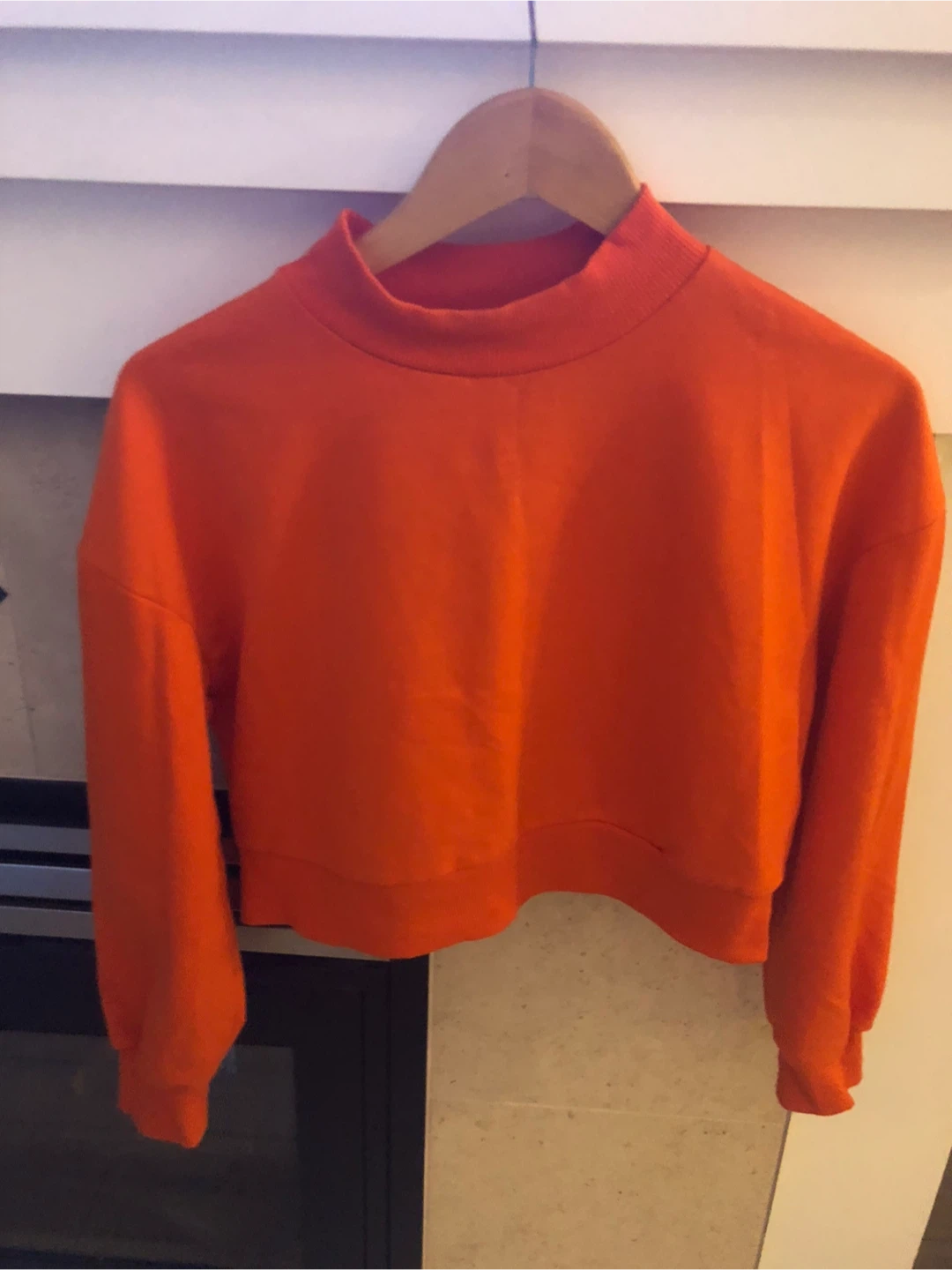 Fabulous Barrels & Oil Orange Cropped Mock Neck Sweatshirt - photo 4