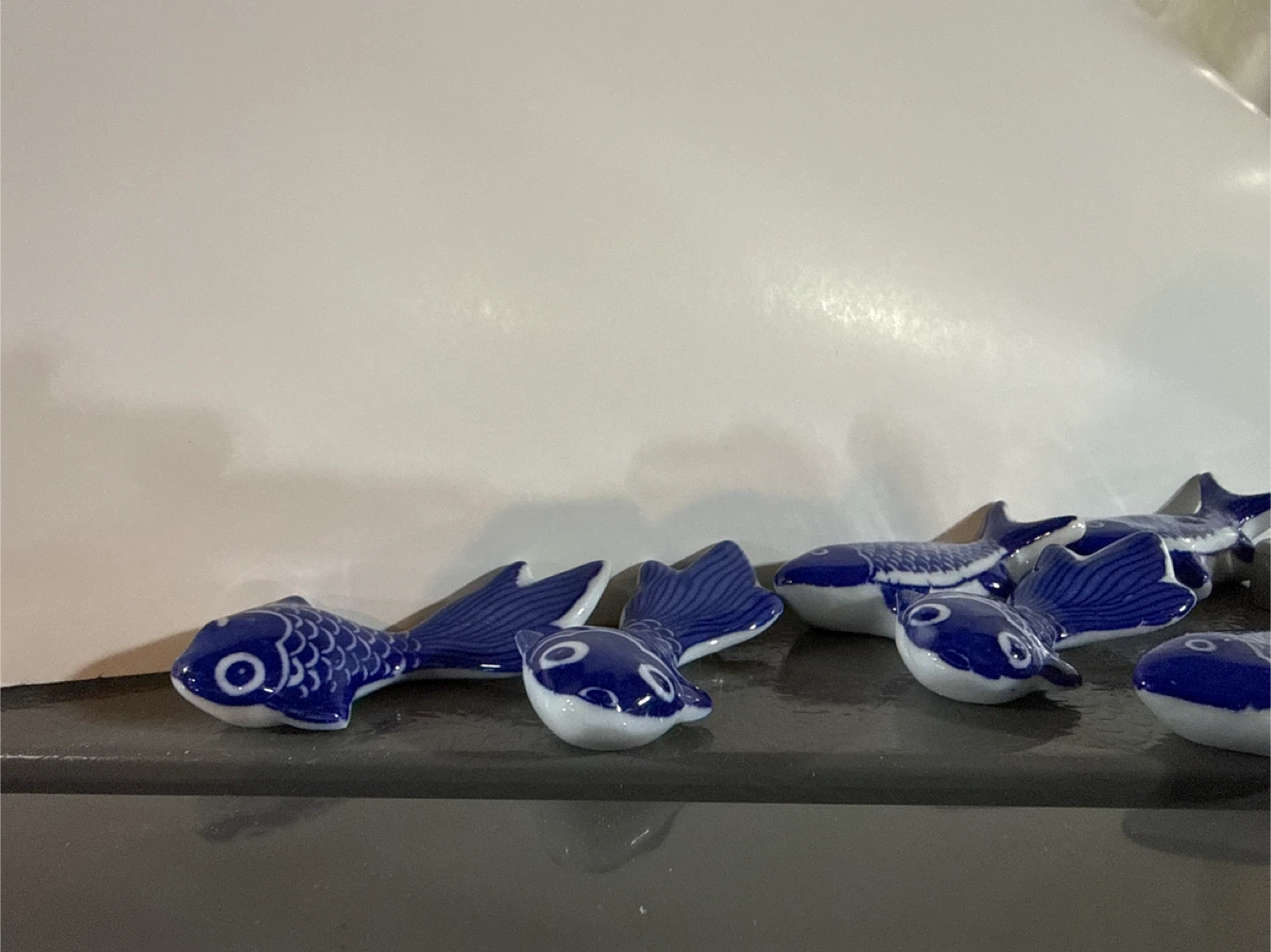 Blue Ceramic Fish Chopstick Rests (Set of 6)