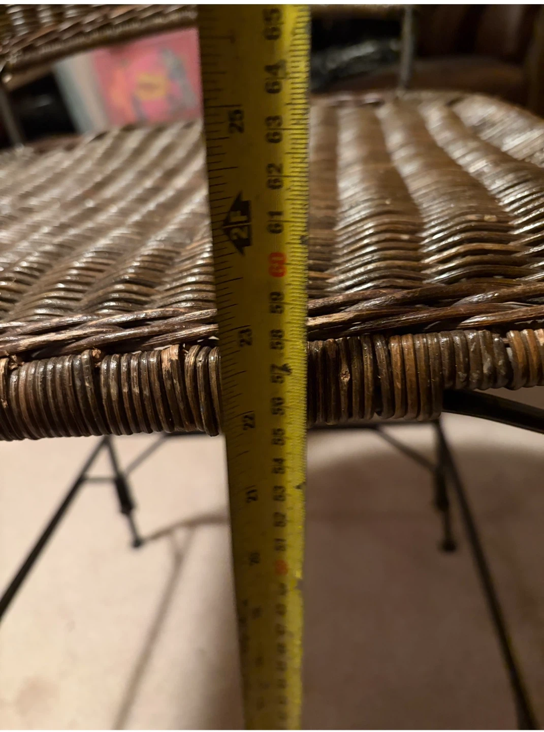 2 Wicker Bar Stools with Wooden Trim - photo 2