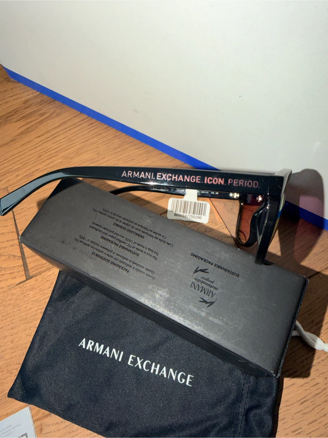 Armani Sunglasses AX Black Cat Eye Rose Gold Mirror - photo 5