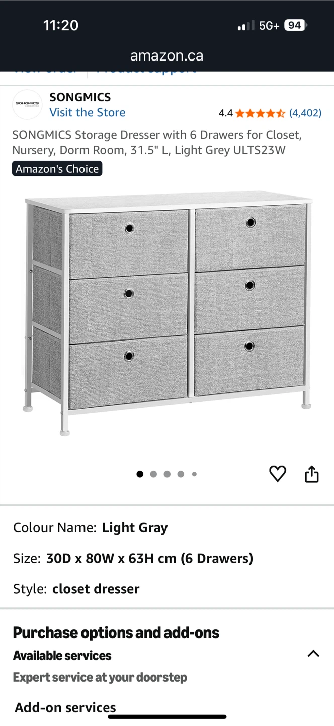 6 drawer grey and white dresser - photo 4