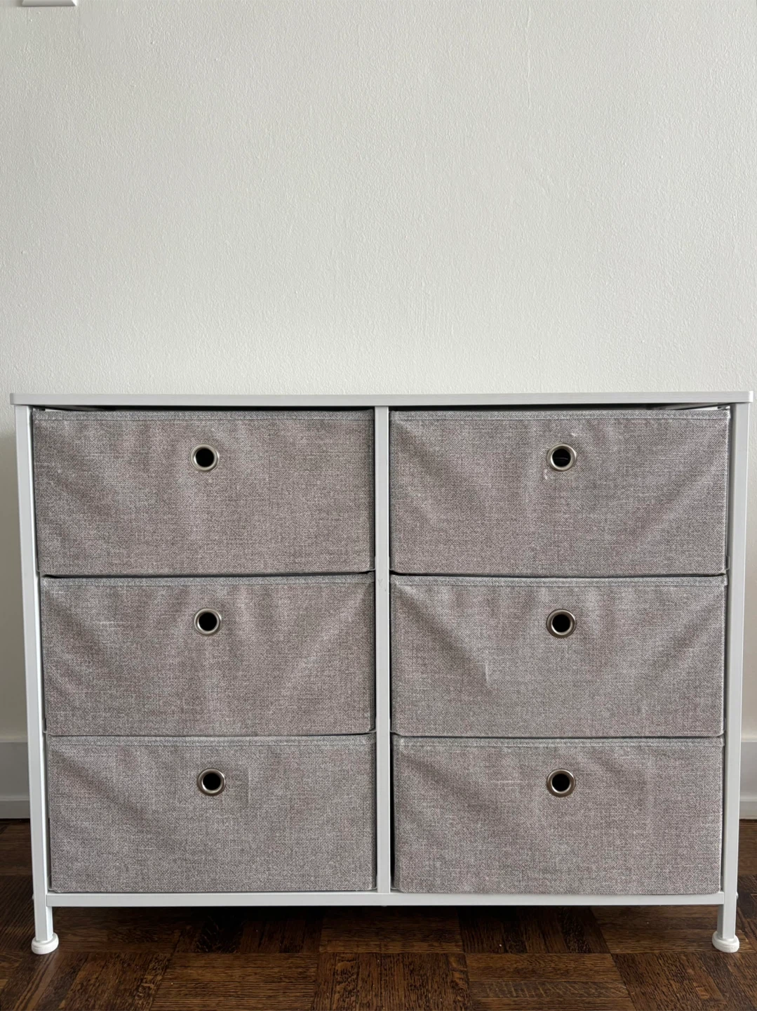 6 drawer grey and white dresser