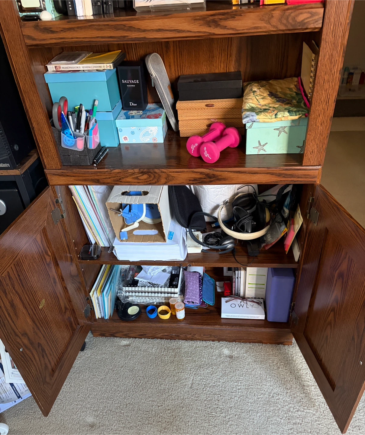 Wooden Bookcase with Storage Cabinet - photo 2