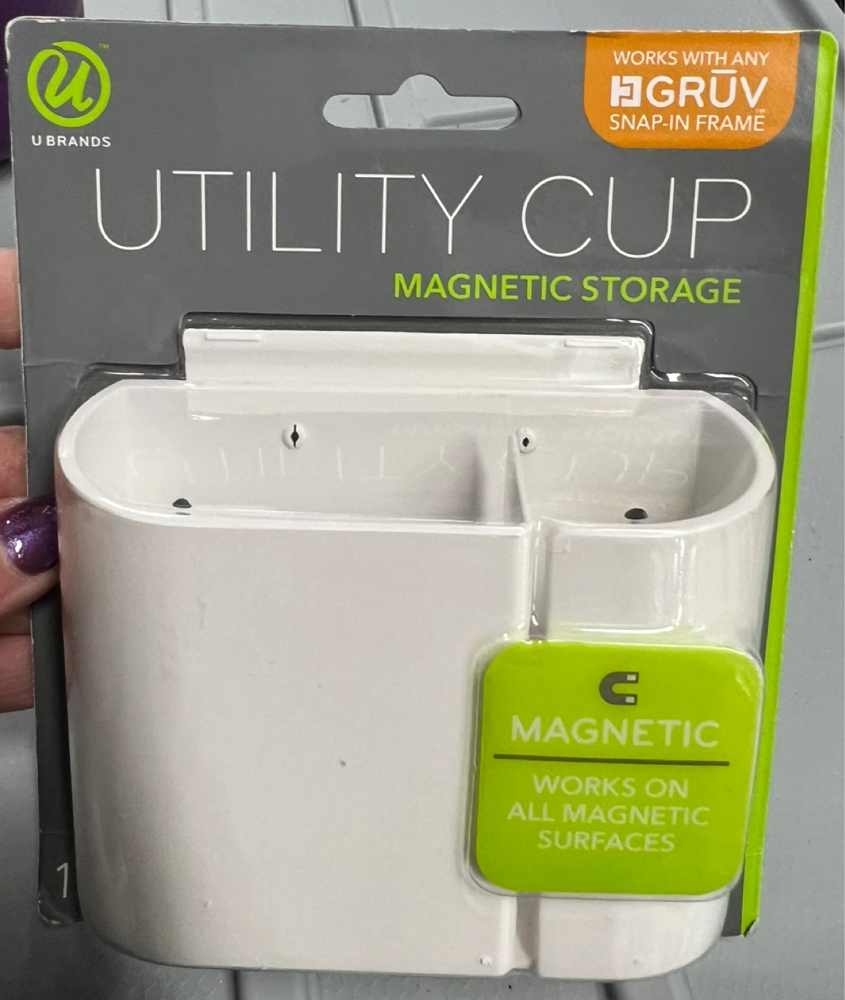 U Brands Utility Cup Magnetic Storage - White