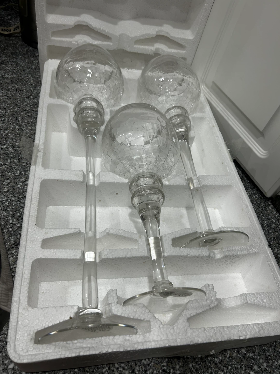 Set of 3 Tall Glass Hurricane Candle Holders Charisma - photo 4