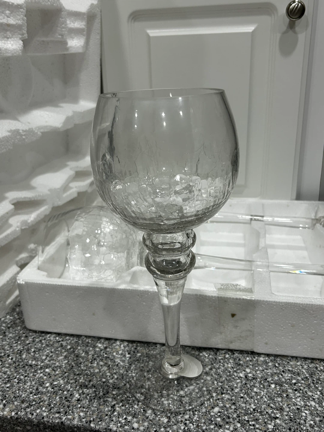 Set of 3 Tall Glass Hurricane Candle Holders Charisma - photo 5