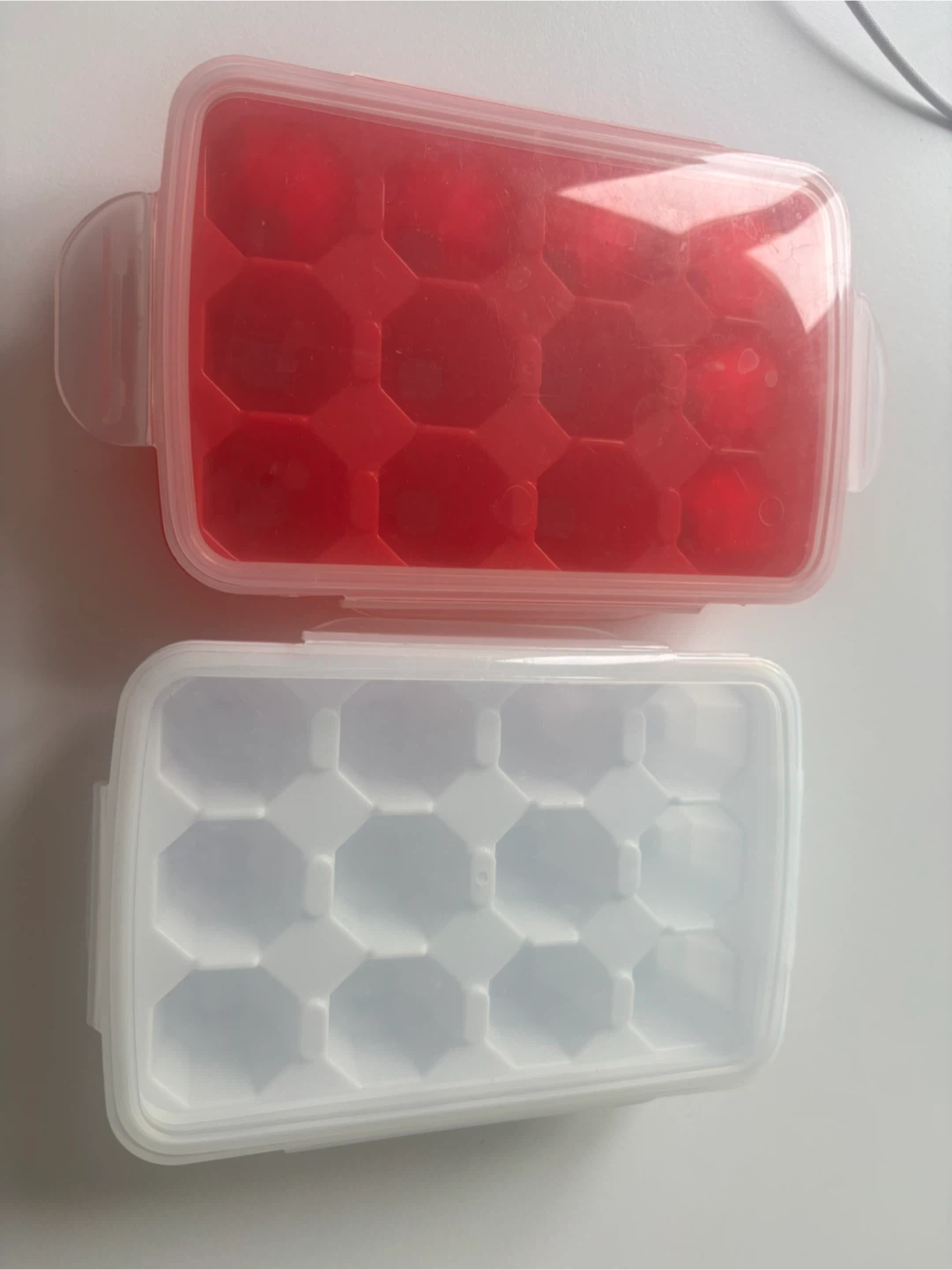 Set of 2 Ice Cube Trays with Lids
