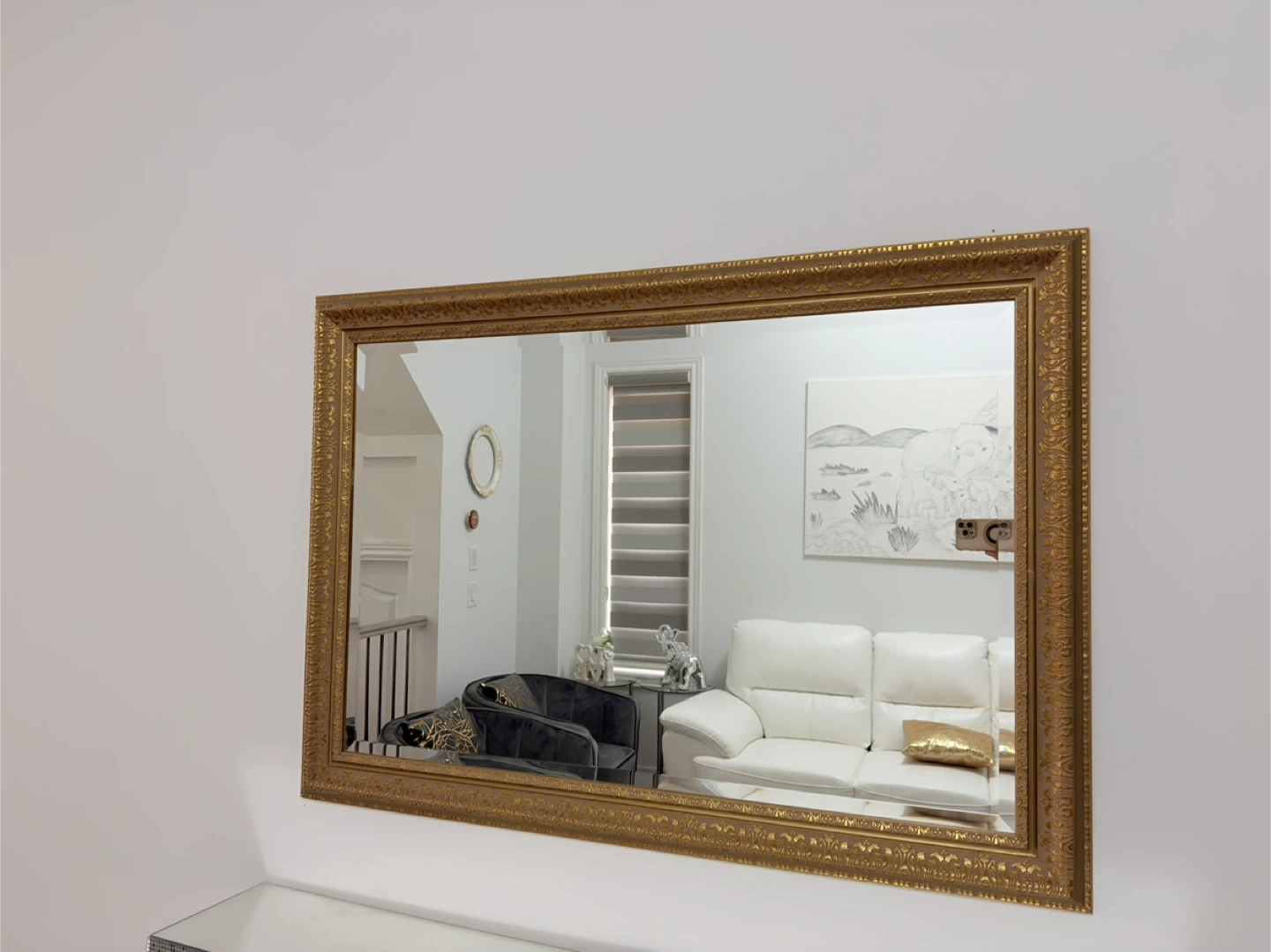 MOVING SALE! Ornate Gold Framed Wall Mirror, Vintage, 30” x 42”
