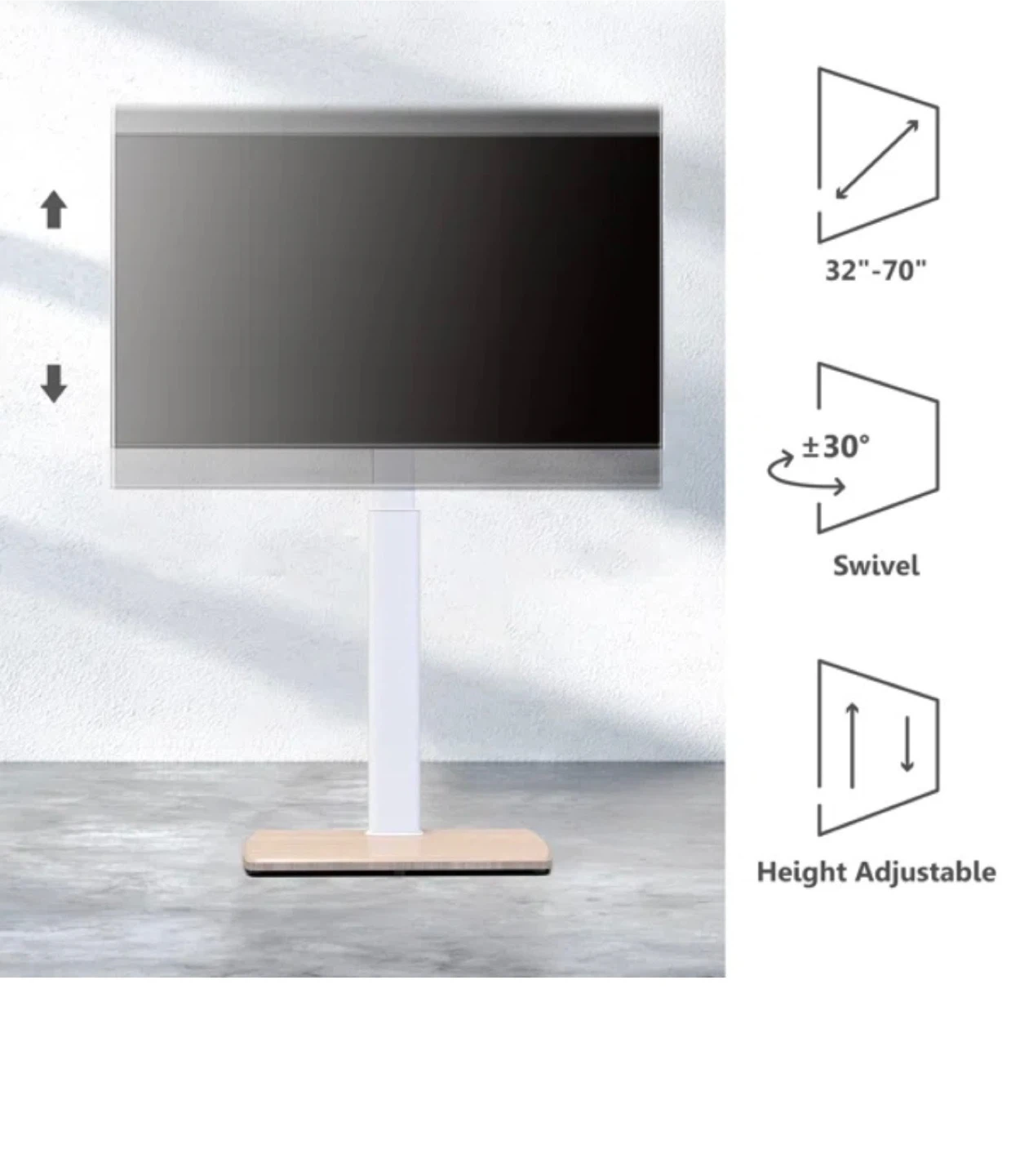 White TV Stand with Wood Base - photo 2