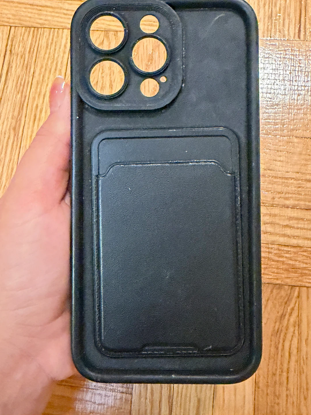 15 PM Black Phone Case with Card Holder