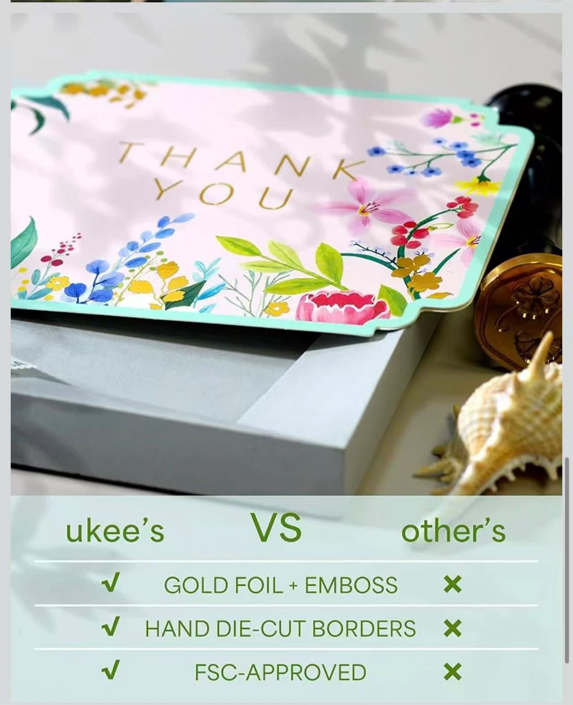 Thank You Cards with Envelopes & Seals (104 pcs) - photo 3