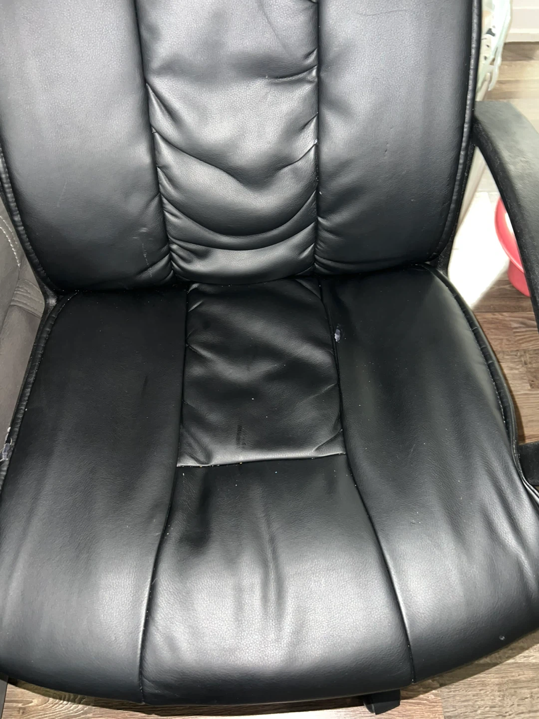 Black Faux Leather Office Chair - photo 3