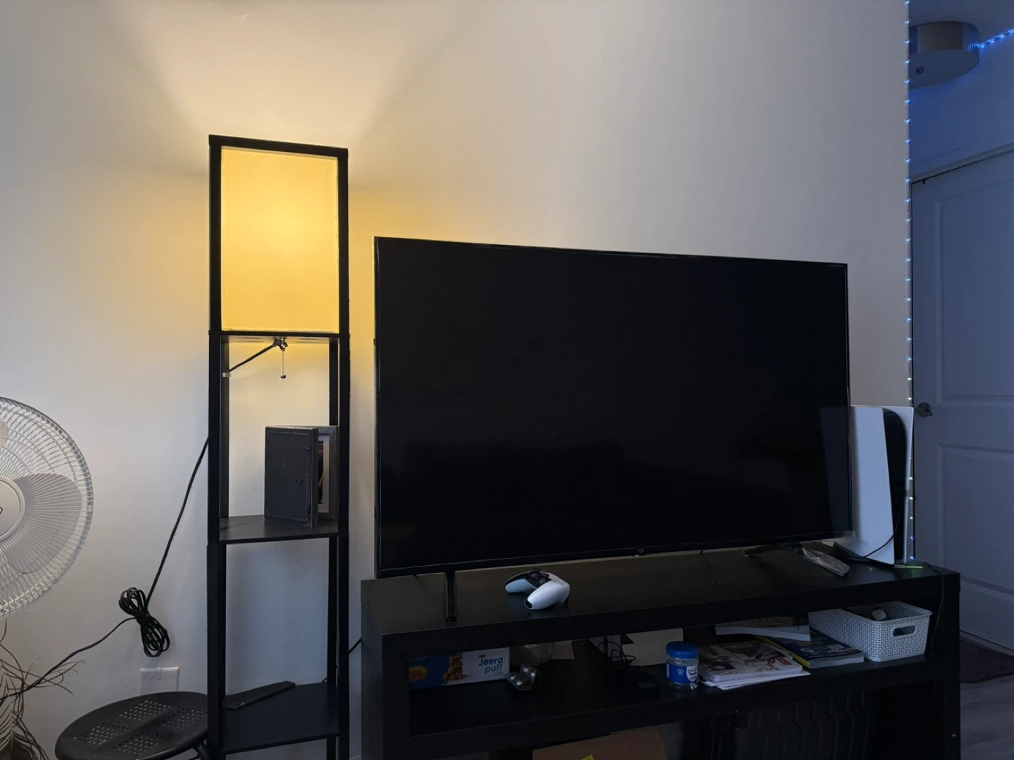 Amazon Fire TV, Lamp & Ikea TV table