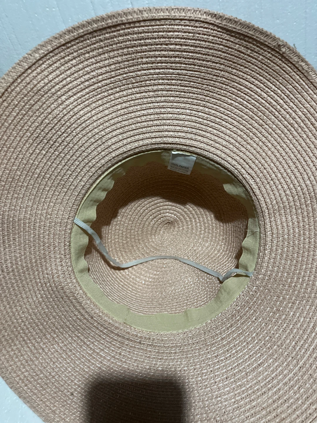 Pink Paper Straw Hat with Flower and Pearls - photo 4