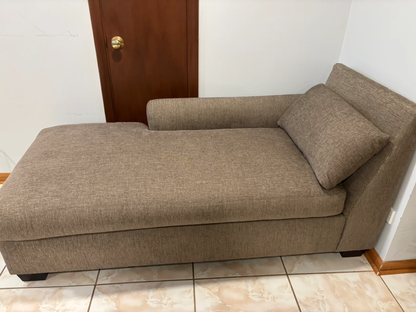 Pottery Barn Chaise Lounge Sofa - Taupe